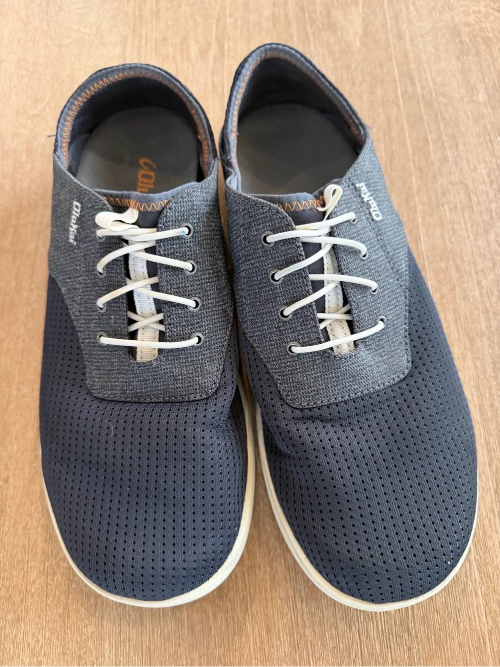 OluKai Men’s 10 Navy Perforated Slip-On Lace Sneakers Comfort Shoes
